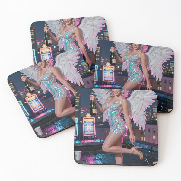Item preview, Angel holds champagne at party aftermath designed and sold by CathryneDelamort.