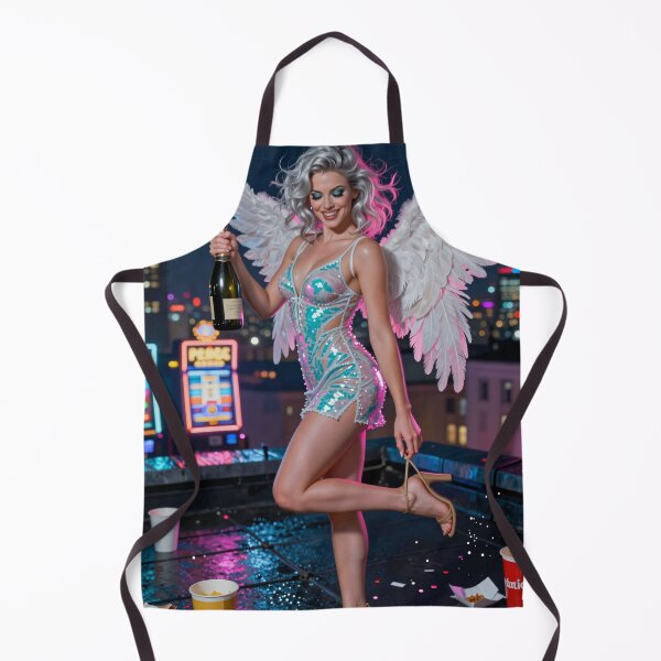 Item preview, Angel holds champagne at party aftermath designed and sold by CathryneDelamort.