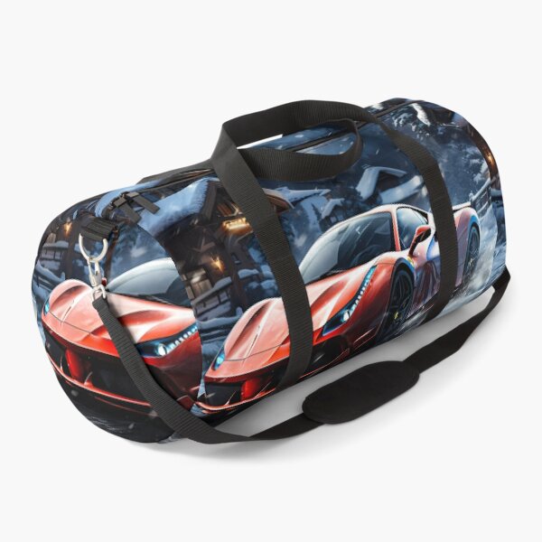 Item preview, Supercar sprinting through snow flurries below towering peaks designed and sold by RevUpDesign.
