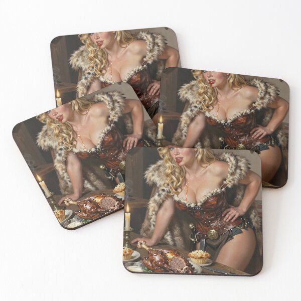 Item preview, Blonde warrior in leather corset with leftovers designed and sold by CathryneDelamort.