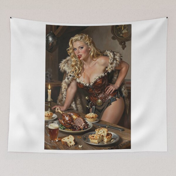 Item preview, Blonde warrior in leather corset with leftovers designed and sold by CathryneDelamort.