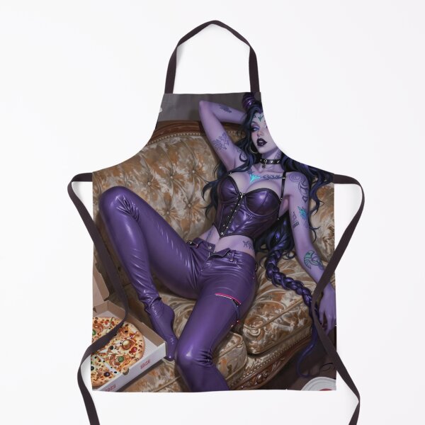 Item preview, Purple demon lounges couch with pizza leftovers designed and sold by CathryneDelamort.