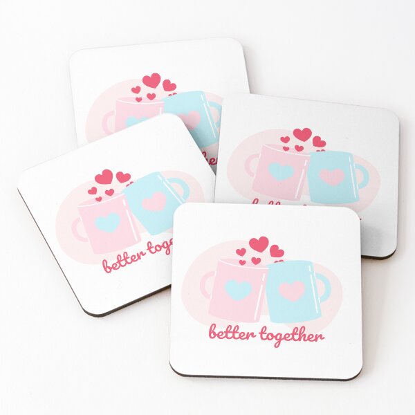 Item preview, Better Together — Cute Mug & Heart Illustration designed and sold by MinimalMotif.