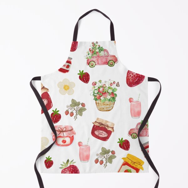 Item preview, Watercolor Strawberry Jam & Florals – Cottagecore Farm Fresh Pattern designed and sold by ArtfullyJua.