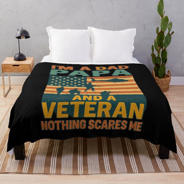 Item preview, I’m a Dad Papa and a Veteran Nothing Scares Me Patriotic Quote designed and sold by flagylART.