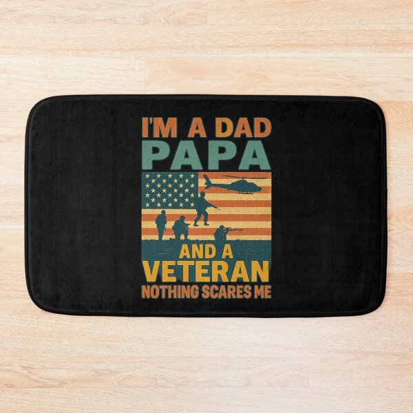 Item preview, I’m a Dad Papa and a Veteran Nothing Scares Me Patriotic Quote designed and sold by flagylART.