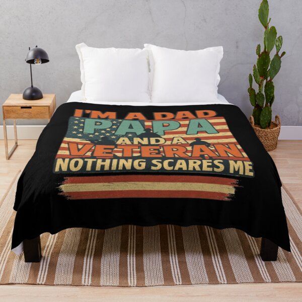 Item preview, I’m a Dad Papa and a Veteran Nothing Scares Me Patriotic Quote designed and sold by flagylART.