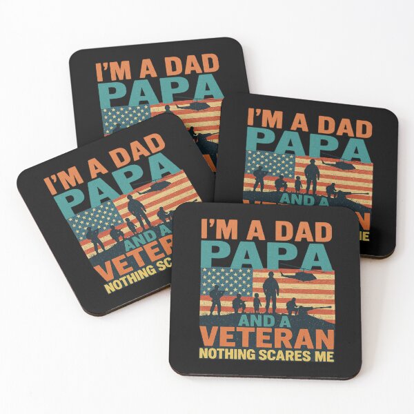 Item preview, I’m a Dad Papa and a Veteran Nothing Scares Me Patriotic Quote Art designed and sold by flagylART.