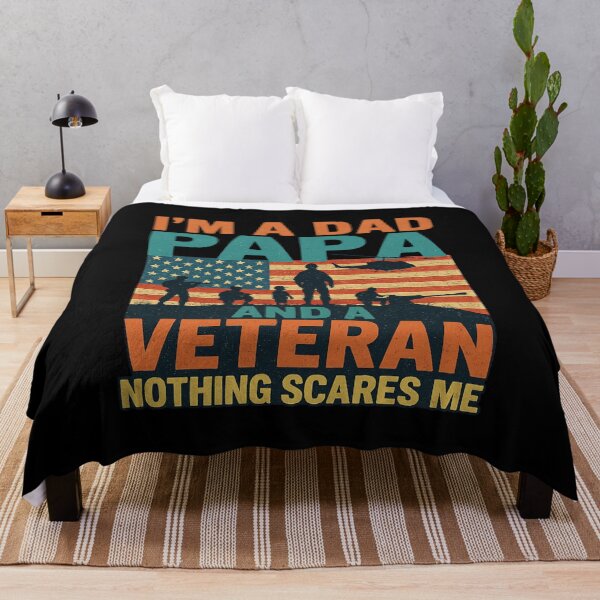 Item preview, I’m a Dad Papa and a Veteran Nothing Scares Me Patriotic Quote Art designed and sold by flagylART.
