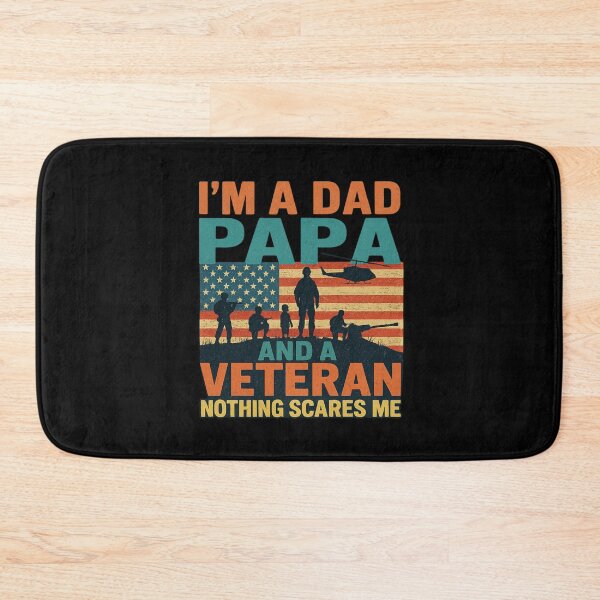 Item preview, I’m a Dad Papa and a Veteran Nothing Scares Me Patriotic Quote Art designed and sold by flagylART.