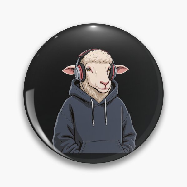 Item preview, Hoodie Headphones Sheep – Calm Minimal Streetwear Cartoon designed and sold by ColorSplash123.