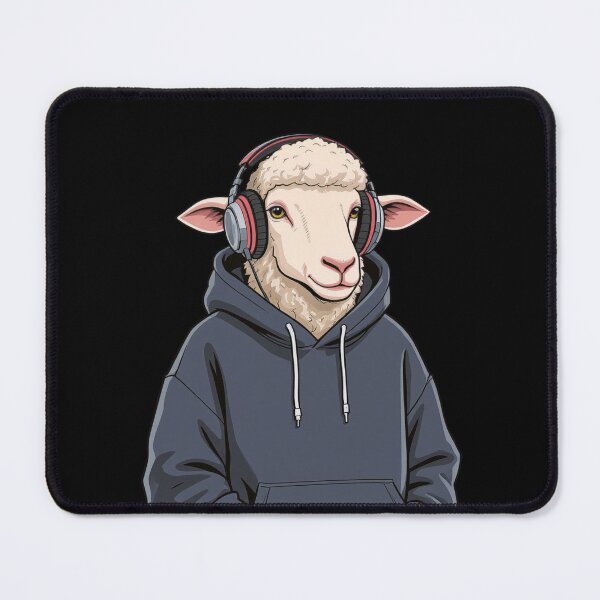 Item preview, Hoodie Headphones Sheep – Calm Minimal Streetwear Cartoon designed and sold by ColorSplash123.