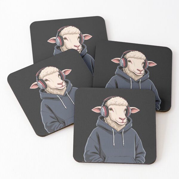 Item preview, Hoodie Headphones Sheep – Calm Minimal Streetwear Cartoon designed and sold by ColorSplash123.