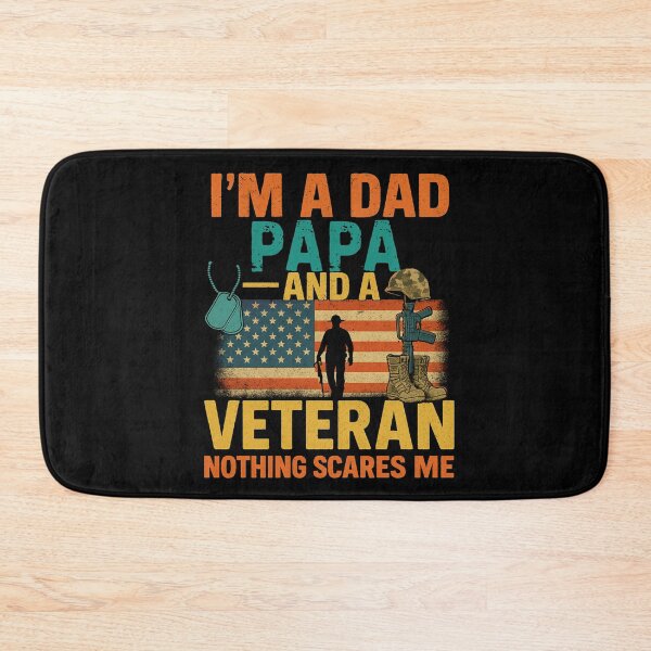Item preview, I’m a Dad Papa and a Veteran Nothing Scares Me Patriotic Quote Art designed and sold by flagylART.