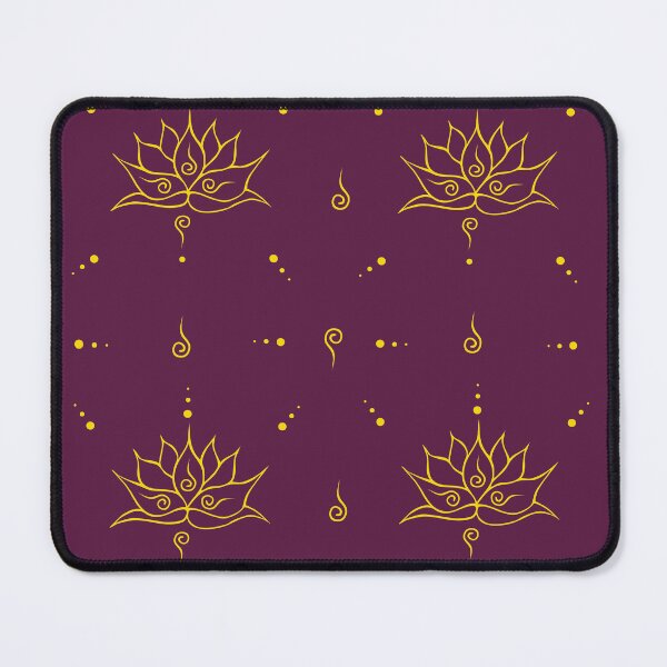 Item preview, Seeds of Growth - Pattern in gold and purple consisting of spiritual symbols designed and sold by FarbraumSeele.