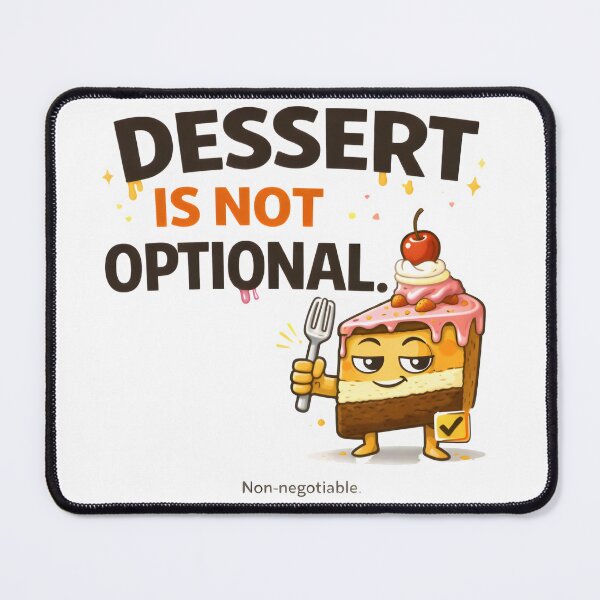 Item preview, Dessert Is Not Optional – Funny Dessert Lover Food Humor Design designed and sold by Snackwear Apparel.
