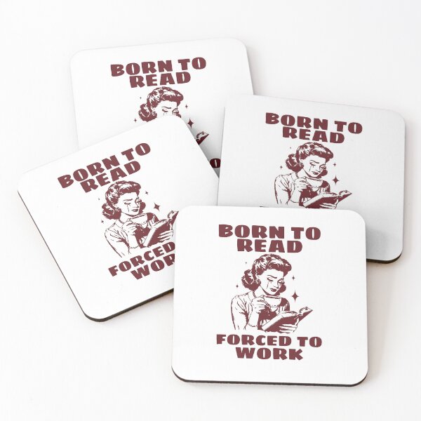 Item preview, Born to Read, Forced to Work – Vintage Book Lover designed and sold by C3J7.