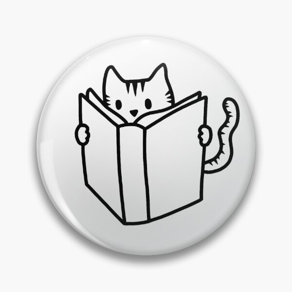 Item preview, cat reading designed and sold by brookewormcreations.