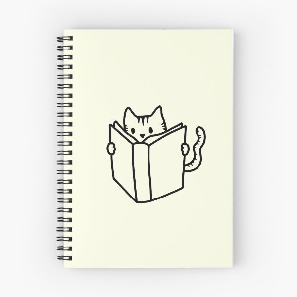 Item preview, cat reading designed and sold by brookewormcreations.