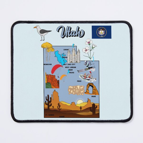 Item preview, Utah Adventure, The Ultimate State Landmarks & Nature Collage designed and sold by mashmosh.