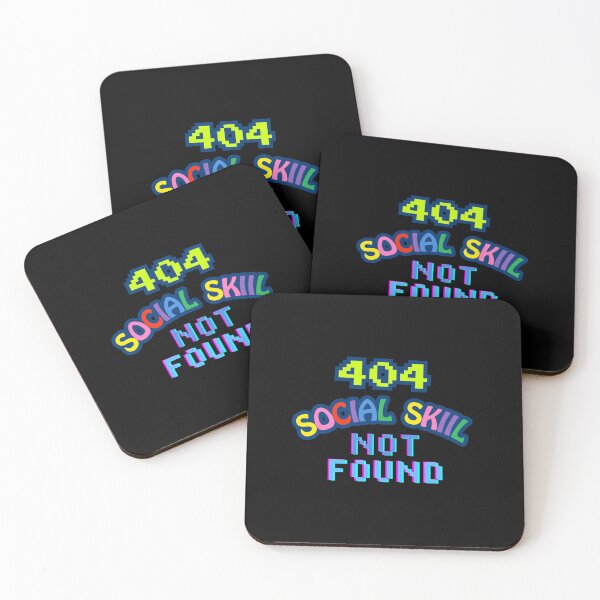 Item preview, 404 Social Skills Not Found - Funny Coder Glitch Art designed and sold by Auraphonix.