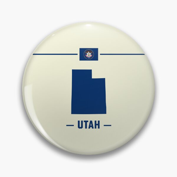 Item preview, Utah State Map - Vintage Blue Minimalist Silhouette designed and sold by mashmosh.