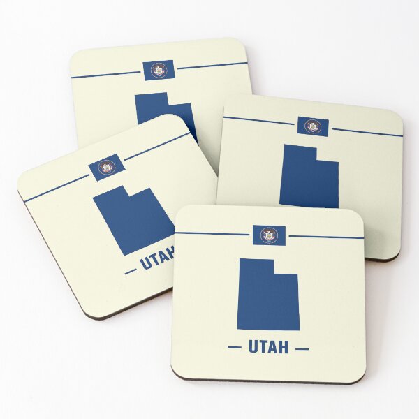 Item preview, Utah State Map - Vintage Blue Minimalist Silhouette designed and sold by mashmosh.