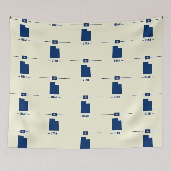 Item preview, Utah State Map - Vintage Blue Minimalist Silhouette designed and sold by mashmosh.