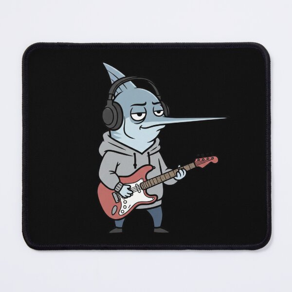 Item preview, Swordfish Guitar Player – Tired but Cool Music Cartoon designed and sold by ColorSplash123.