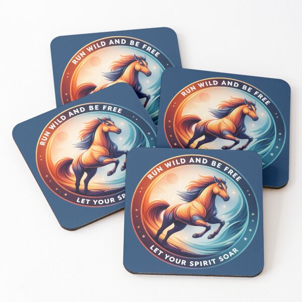 Item preview, Running Horse Circle Art with Quote – Run Wild Be Free  designed and sold by Sonia dutta_art.