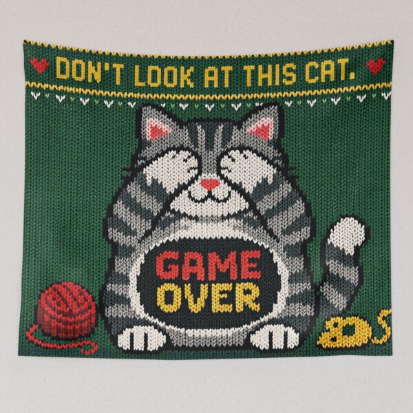 Item preview, Cat Game, funny knitted picture designed and sold by Mauswohn.