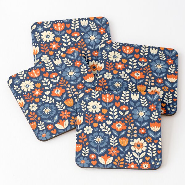 Item preview, Midnight Garden Blooms – Dark Blue Floral Seamless Pattern designed and sold by HolmeProud.