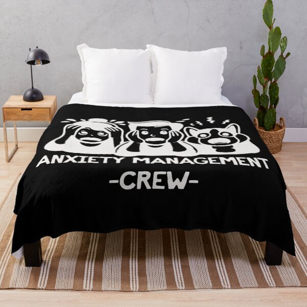 Item preview, Anxiety Management Crew - Overthinking Club Tee - white print designed and sold by R-A Designs.