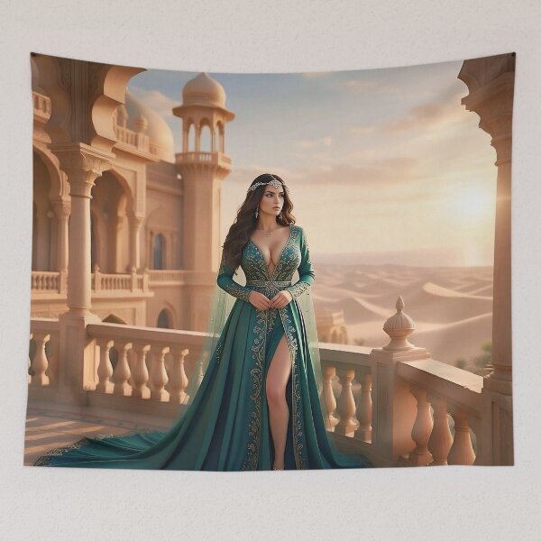 Item preview, Teal Empress of the Arabian Night designed and sold by SunsetAngelsAI.