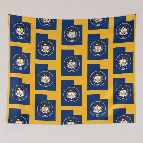 Item preview, Utah State Map Silhouette - Vintage Flag Heritage Edition designed and sold by mashmosh.