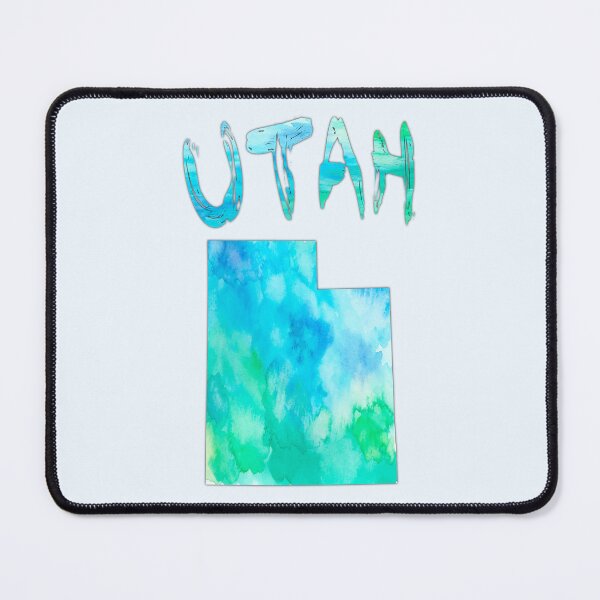 Item preview, Utah State Outline Watercolor Blue Teal Artistic Design designed and sold by mashmosh.