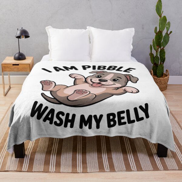 Item preview, I Am Pibble Wash My Belly – Cute Pitbull Dog designed and sold by Tomasz Siennicki.