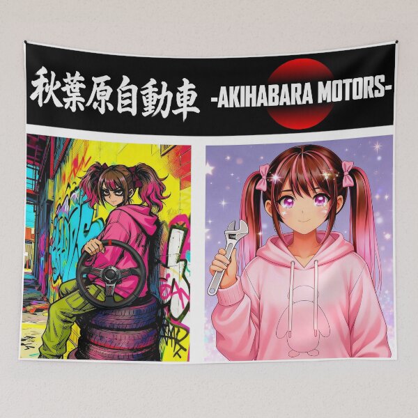 Item preview, Akihabara Motors JDM Sticker Sheet: Drift & Mechanic Anime Girls (3-in-1 Pack) designed and sold by AKIHABARAMOTORS.