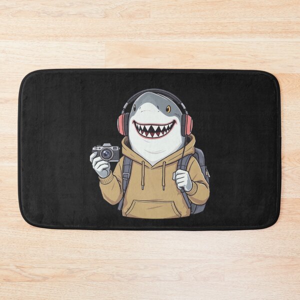 Item preview, Travel Vlogger Shark – Funny Hoodie Cartoon designed and sold by ColorSplash123.