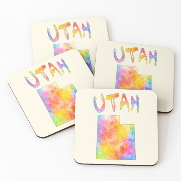 Item preview, Utah State Map - Vibrant Watercolor Splatter Art designed and sold by mashmosh.