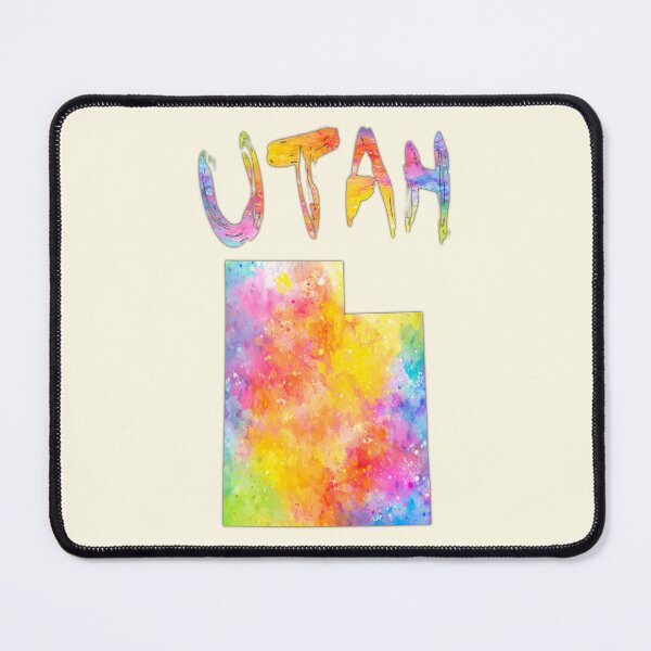 Item preview, Utah State Map - Vibrant Watercolor Splatter Art designed and sold by mashmosh.