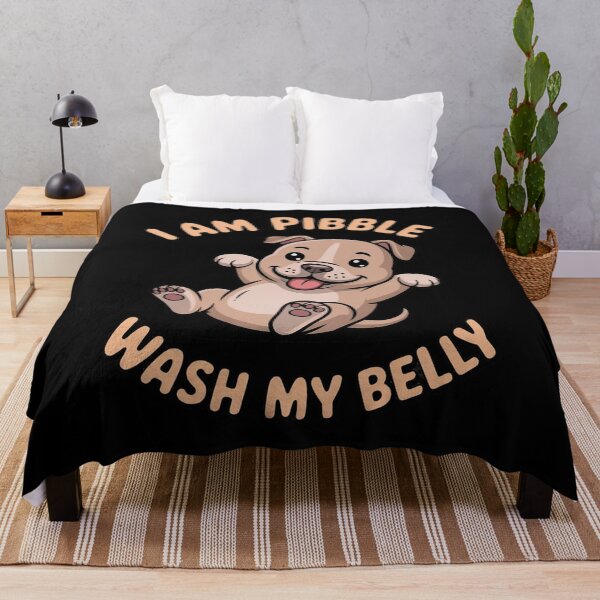 Item preview, I Am Pibble Wash My Belly – Cute Pitbull Dog funny art. designed and sold by Tomasz Siennicki.