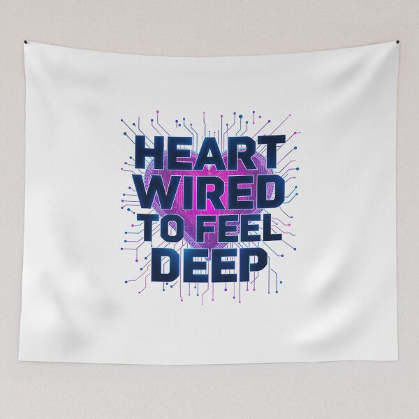 Item preview, Heart Wired To Feel Deep Quote. Soft Power Valentine Love Aesthetic Typography Design designed and sold by Aarvya Fashion Club ( A.F.C ).