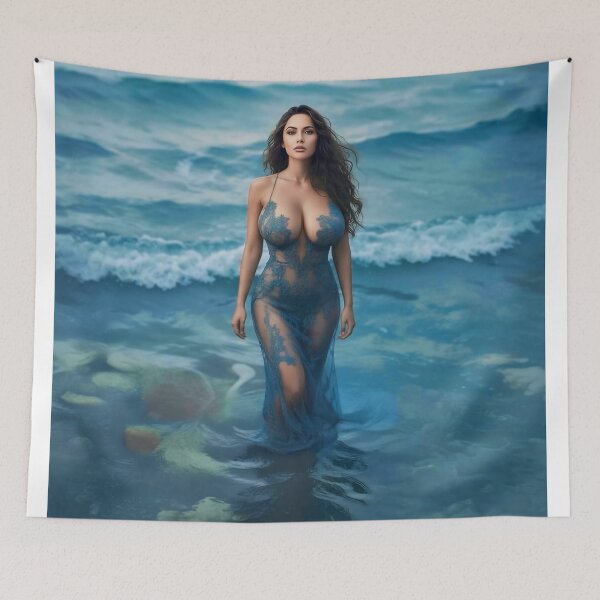 Item preview, Stormy Sea Siren in Sheer Lace designed and sold by SunsetAngelsAI.