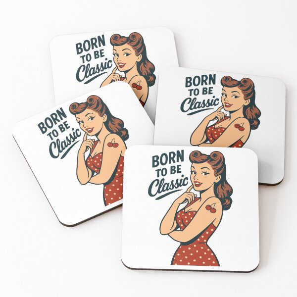Item preview, Rockabilly Pin-Up Born Classic Retro Gift designed and sold by Pineapple-Tree.