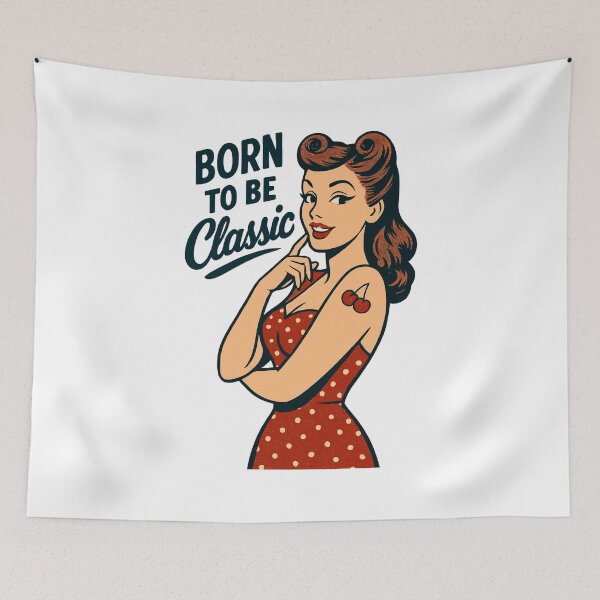 Item preview, Rockabilly Pin-Up Born Classic Retro Gift designed and sold by Pineapple-Tree.