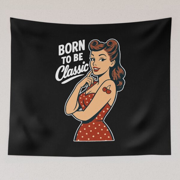 Item preview, Rockabilly Pin-Up Born Classic Retro Gift designed and sold by Pineapple-Tree.