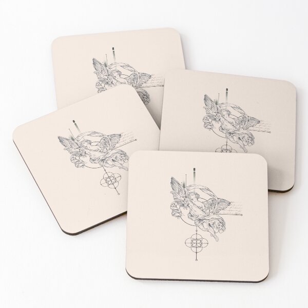 Item preview, Neoclassical Angel Sculpture Drawing | Geometric Line Art Tattoo Design designed and sold by KOTA0001.