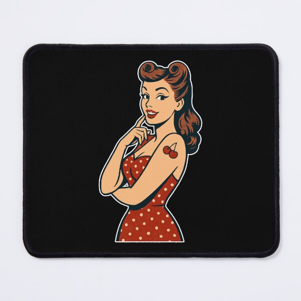 Item preview, Rockabilly Pin-Up Victory Rolls Retro Gift designed and sold by Pineapple-Tree.