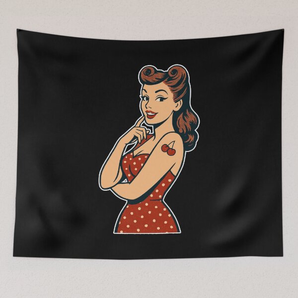 Item preview, Rockabilly Pin-Up Victory Rolls Retro Gift  designed and sold by Pineapple-Tree.